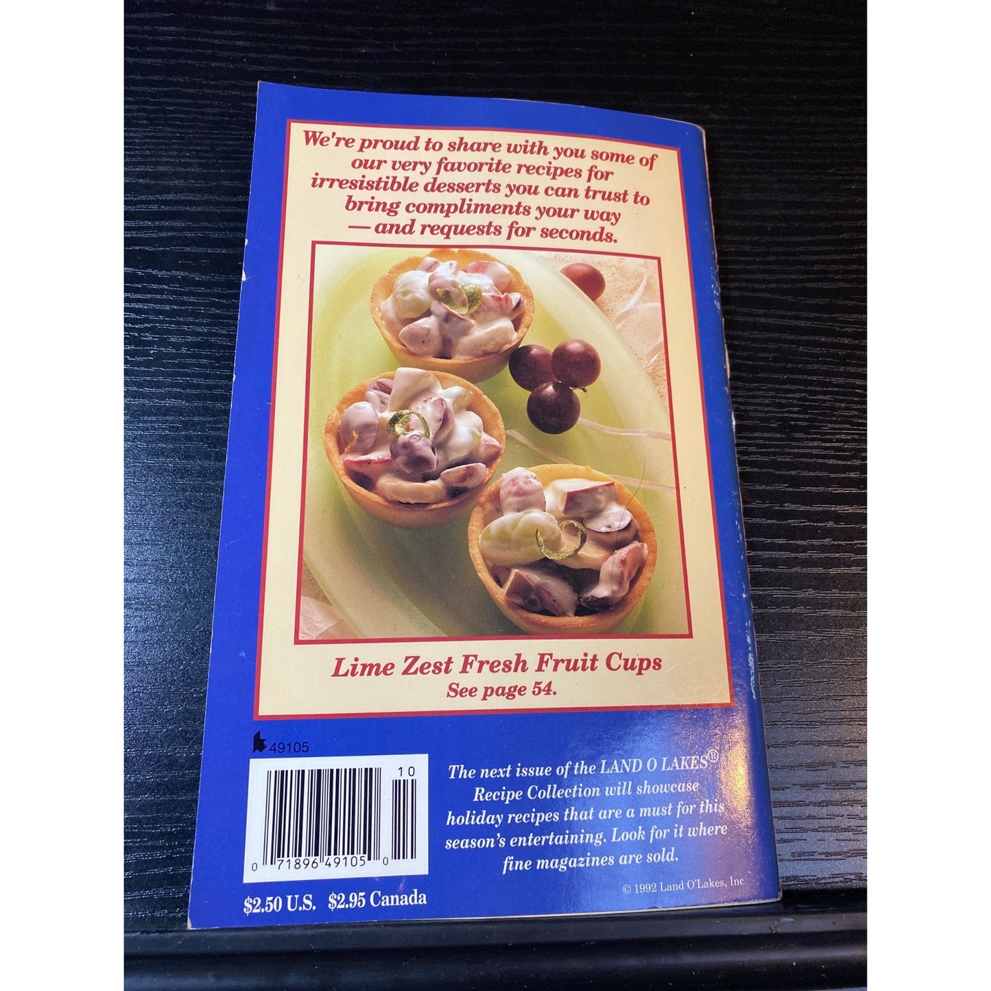 Land O Lakes Recipes Our Best Desserts Cookbook Booklet Vol 1 Issue 2 1992