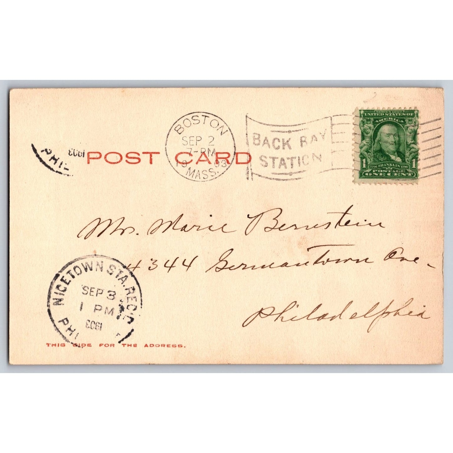 Boston MA Massachusetts View from Post Office 1903 Postcard National Art Views