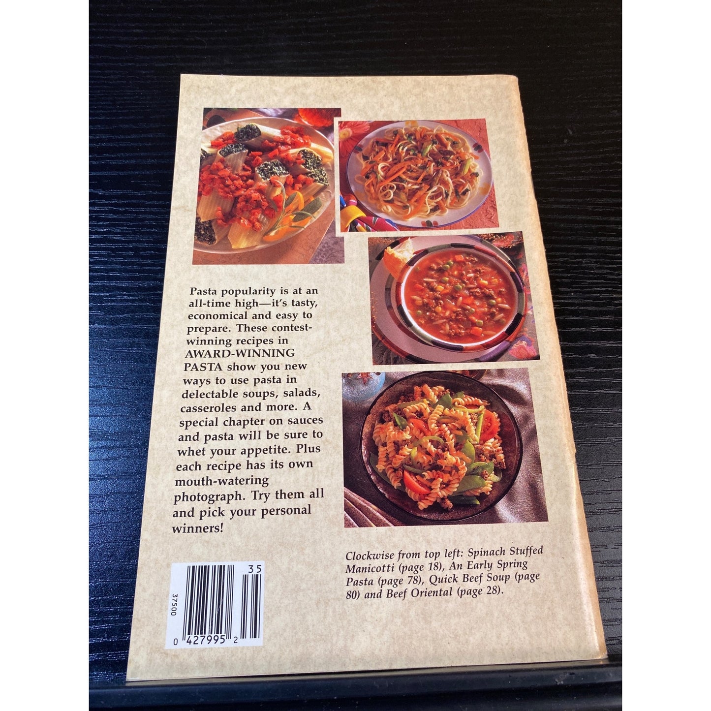 Favorite All Time Recipes Award-Winning Pasta 1991 Recipe Book Cookbook Booklet