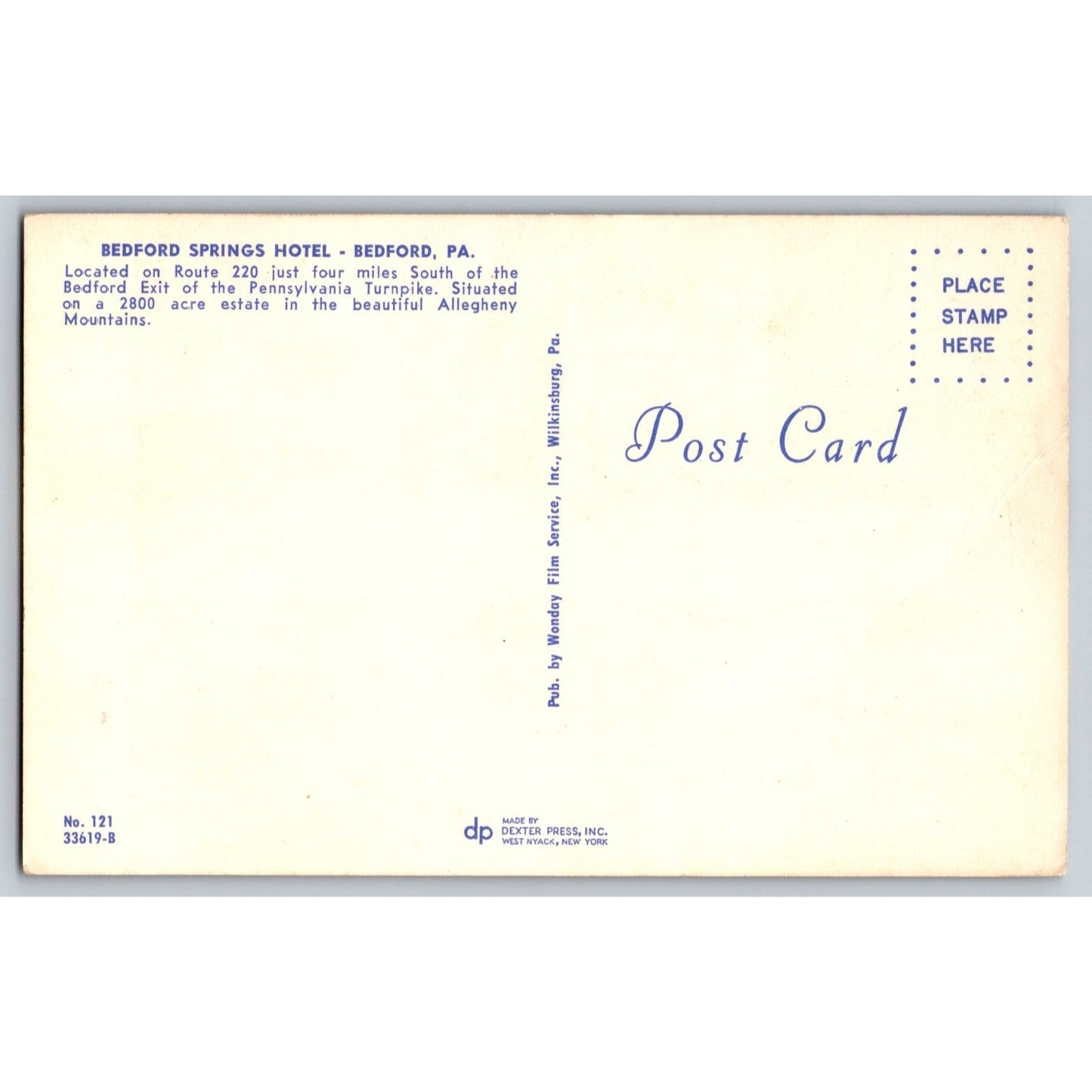 Bedford PA Pennsylvania Bedford Springs Hotel Pool Lobby Views Chrome Postcard