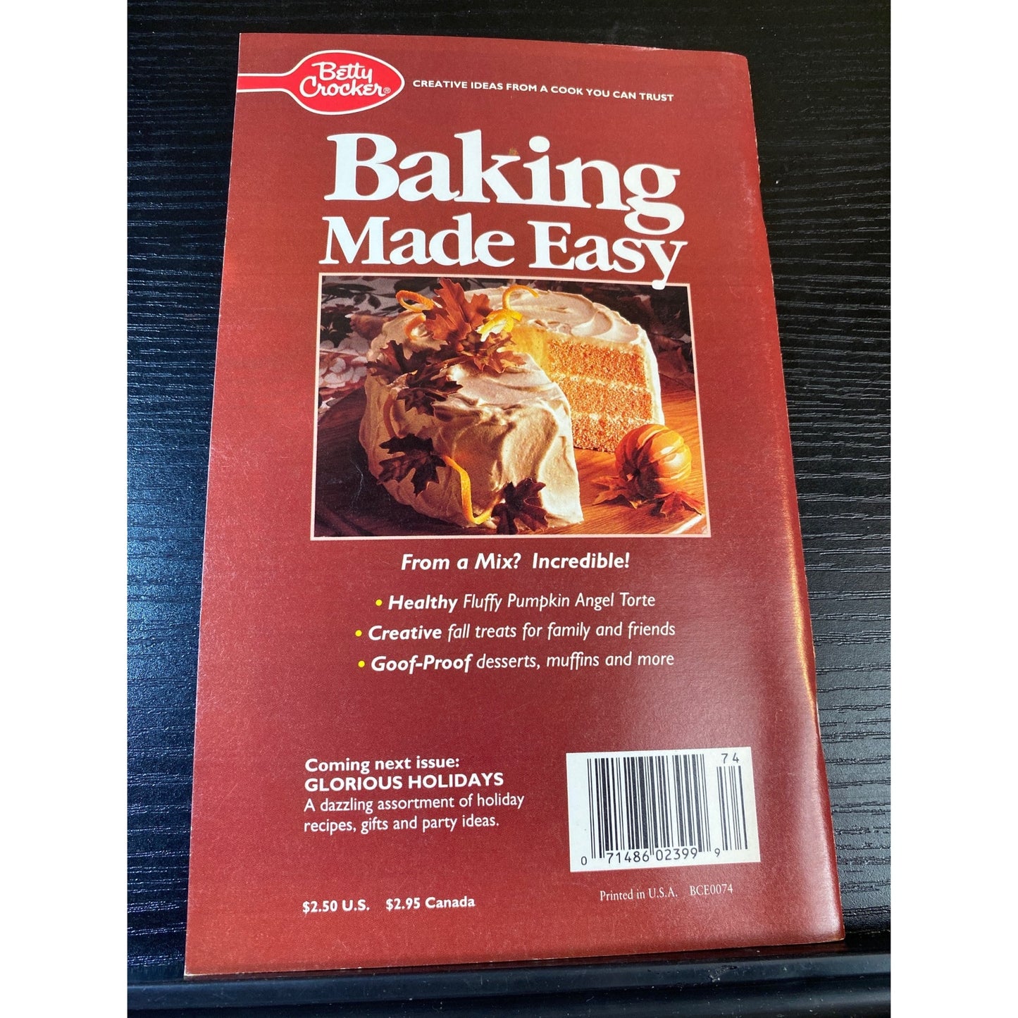 Betty Crocker Baking Made Easy Cookbook Booklet 1992 Recipes Using Mixes