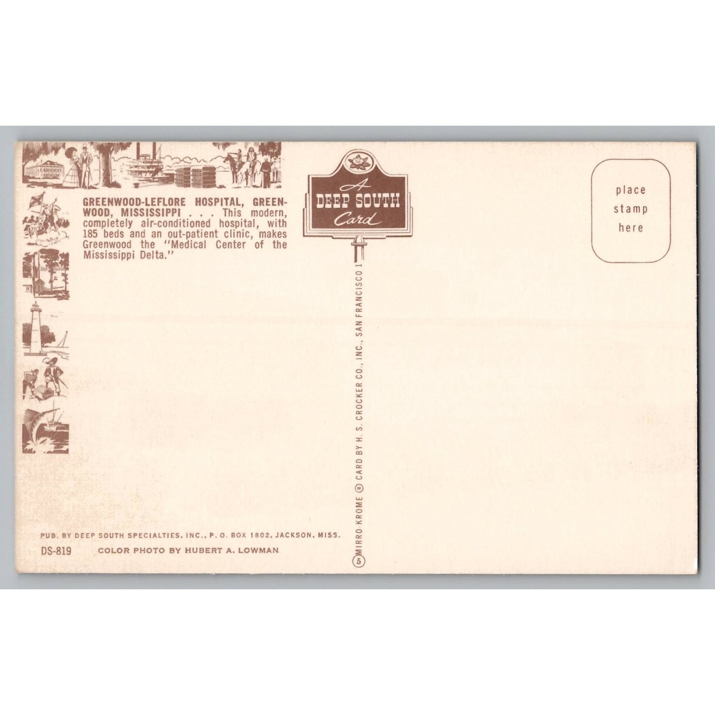 Greenwood MS Mississippi Leflore Hospital Chrome Postcard Unused