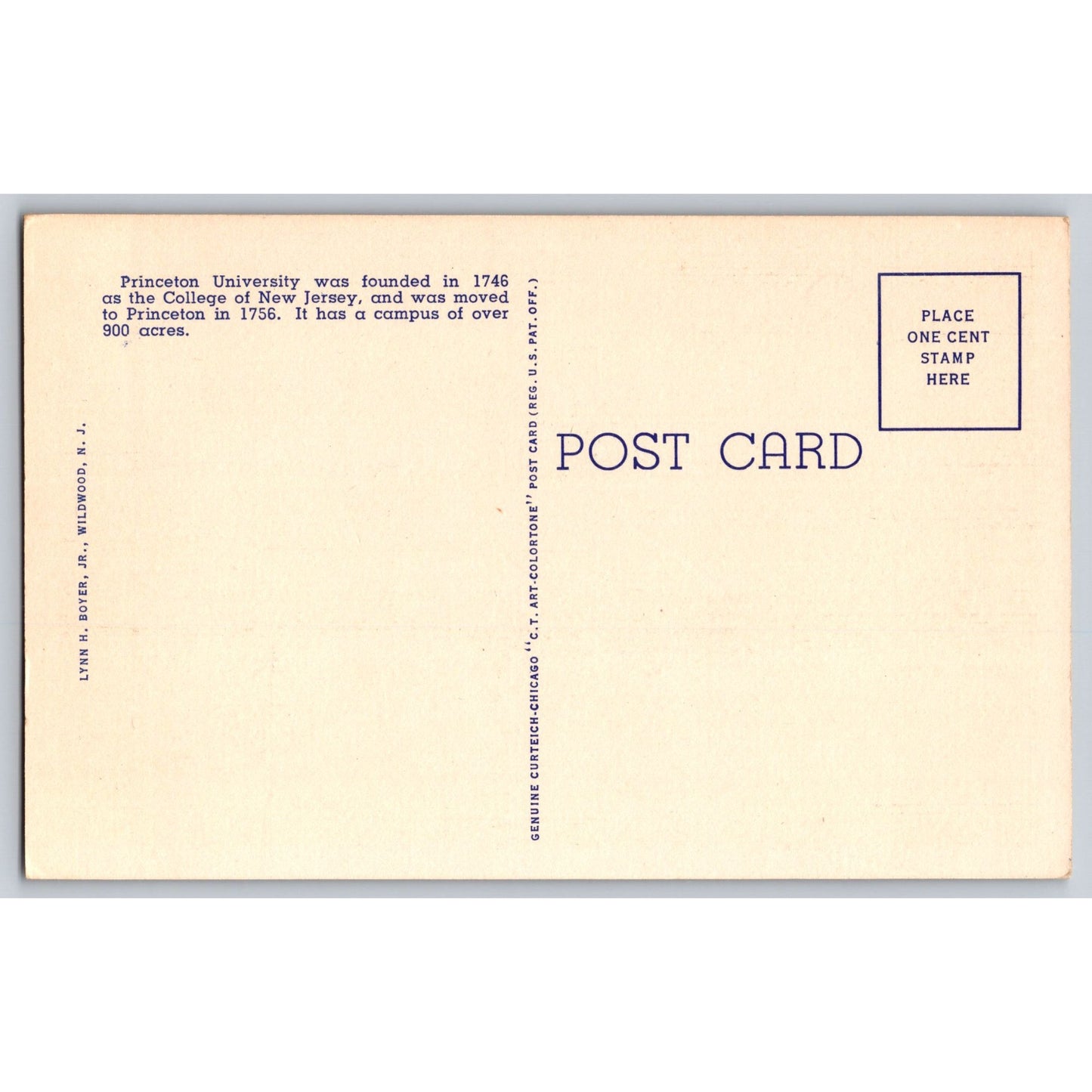 Princeton University NJ New Jersey Graduate College Cleveland Tower Postcard