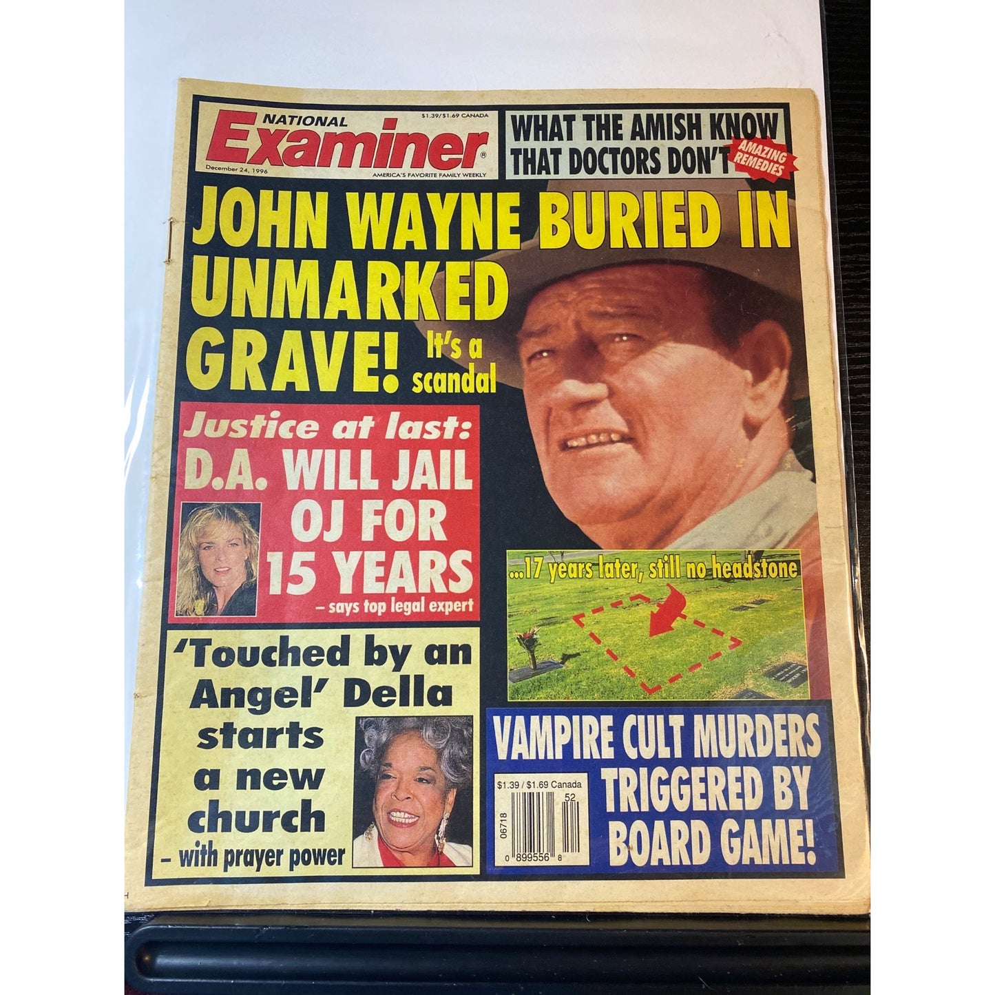 National Examiner Magazine Dec 24 1996 John Wayne OJ Simpson Della Reese