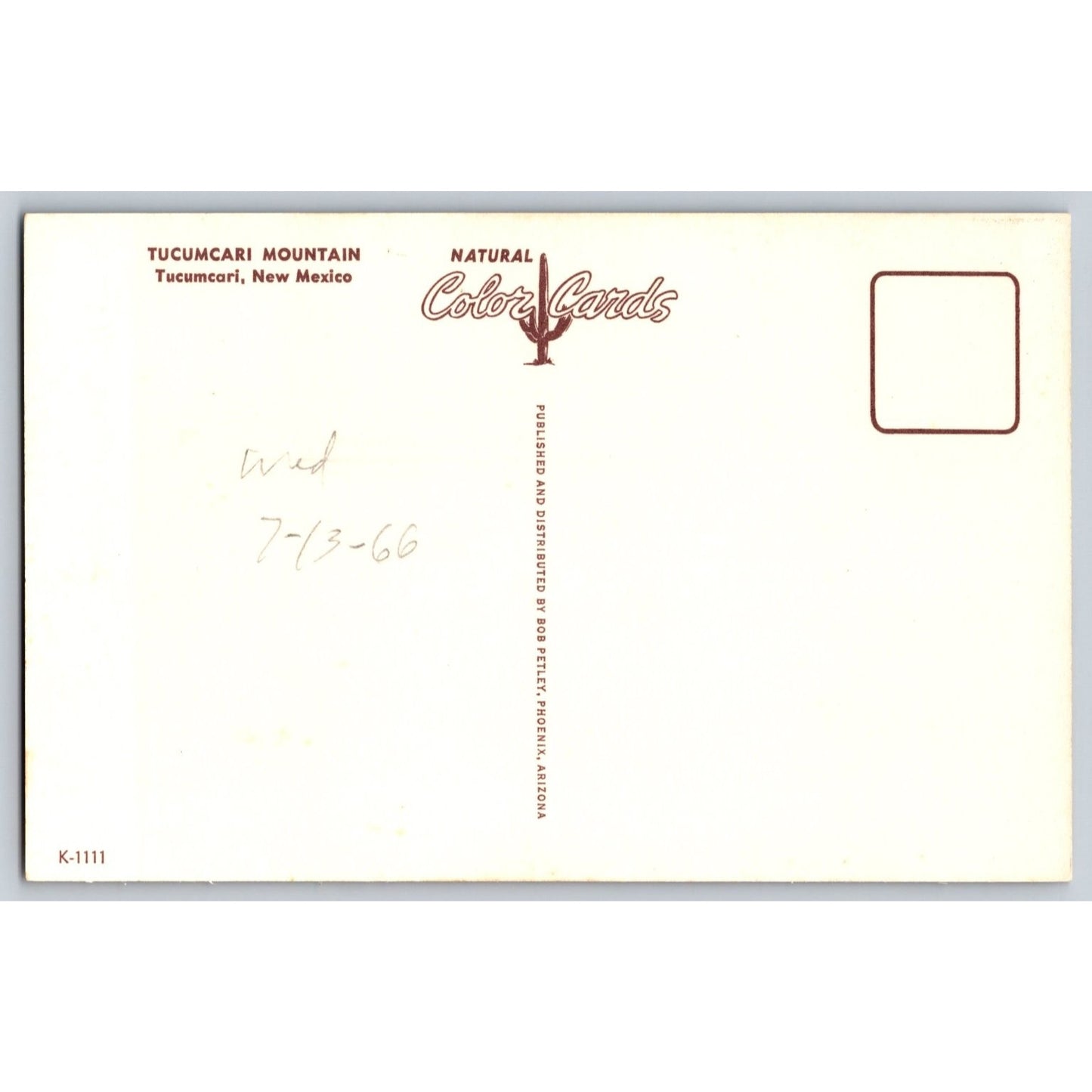 Tucumcari Mountain NM New Mexico Chrome Postcard Natural Color Cards