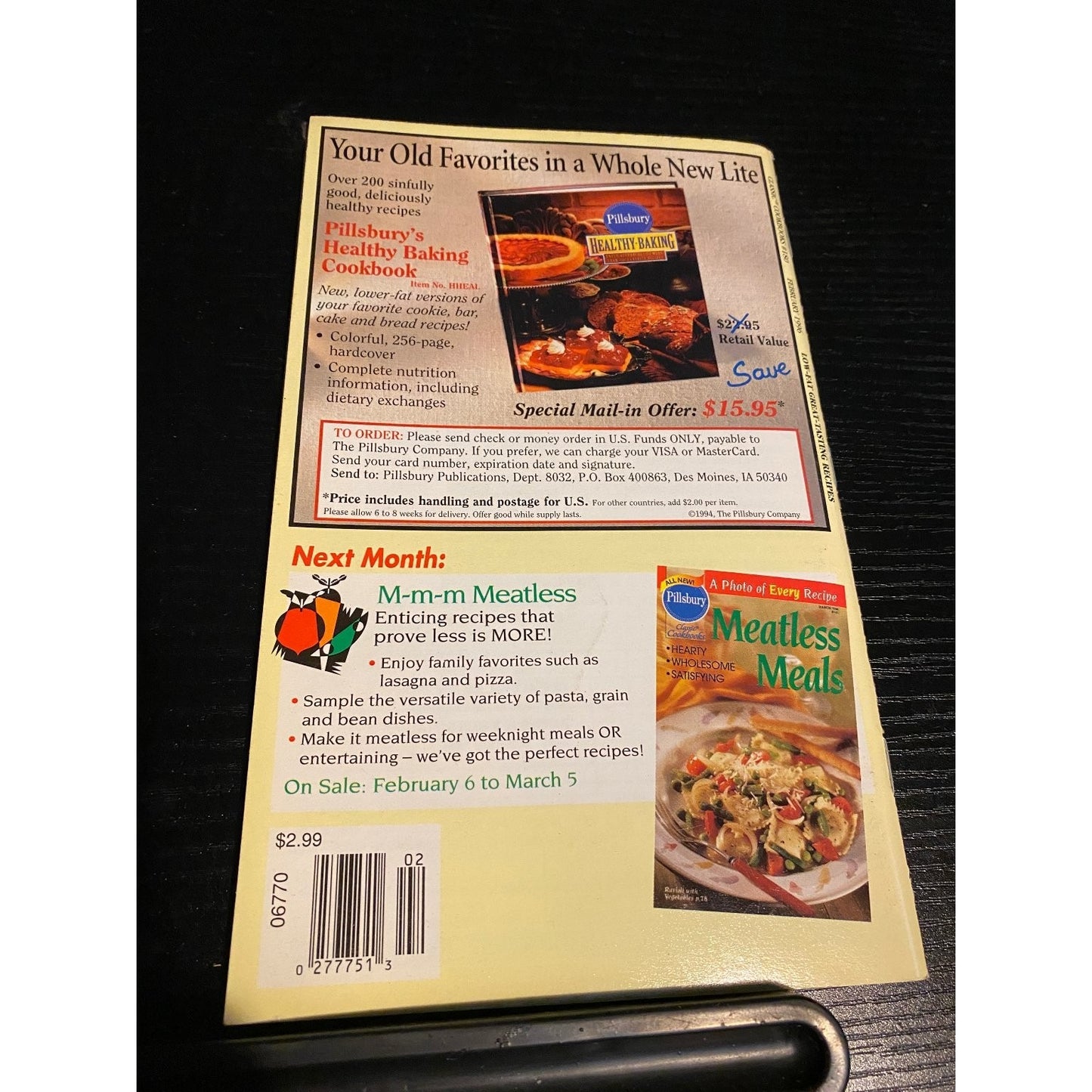 Pillsbury Classic Cookbook Booklet 1996 Low-Fat Great-Tasting Recipes