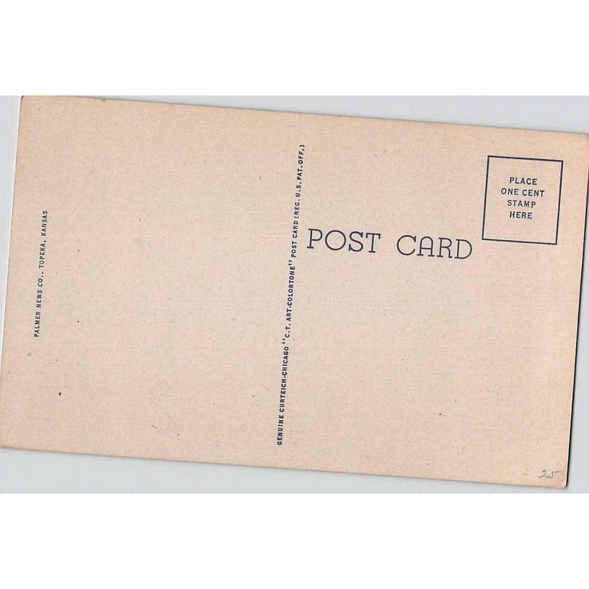 Topeka KS Kansas Winter General Hospital White Border Postcard Unused