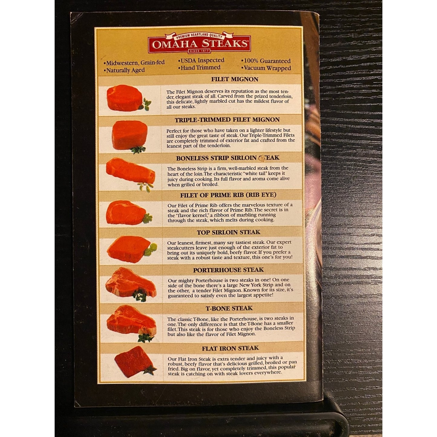 Omaha Steaks Good Life Guide & Cookbook Booklet 2003-2004 Edition