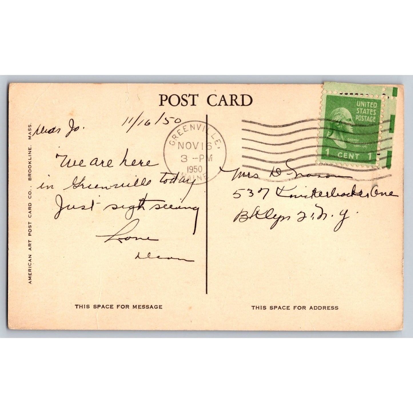 Moosehead Lake ME Maine Highlands Scenic Divided Back Postcard Used