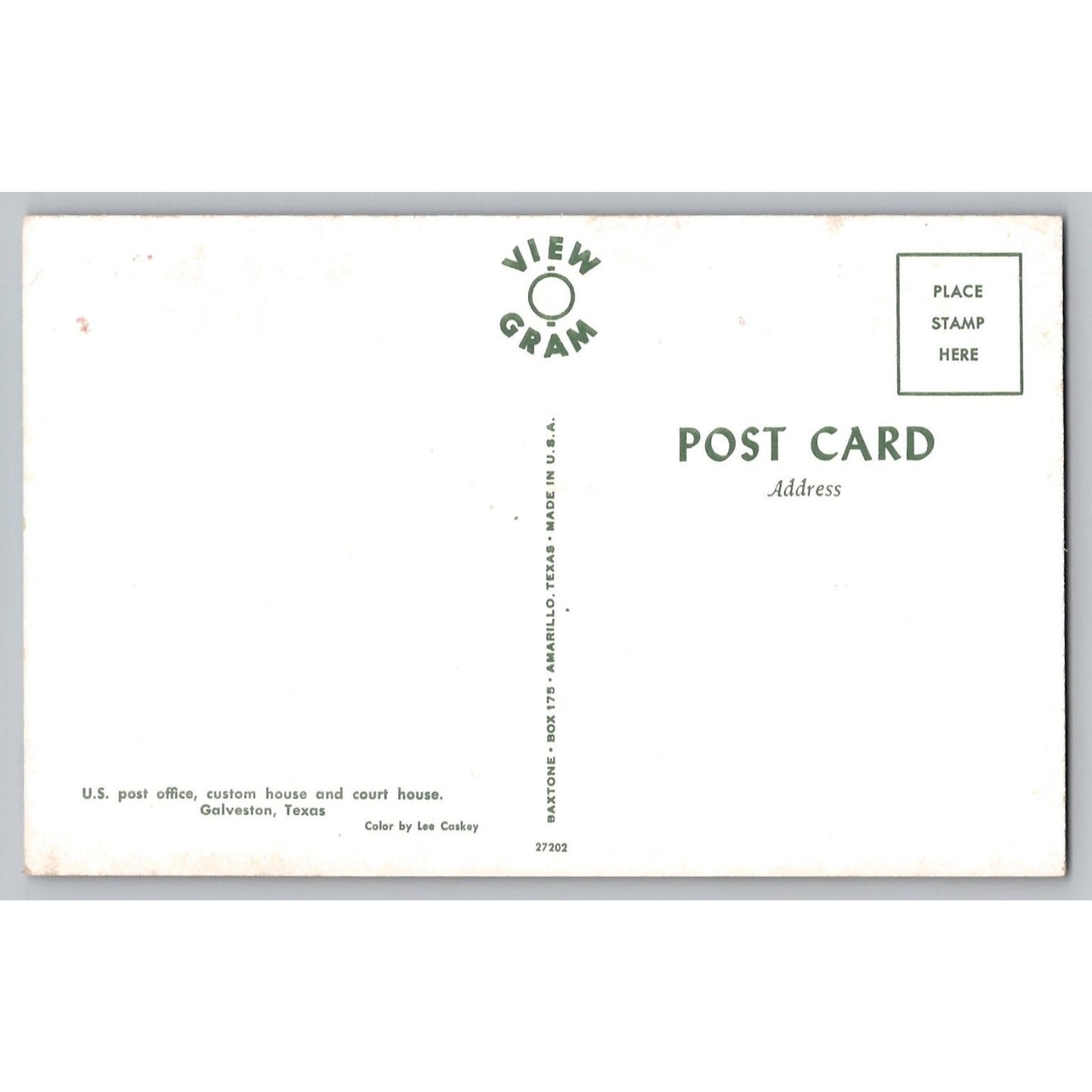 Galveston Texas TX Post Office & Courthouse Chrome Postcard