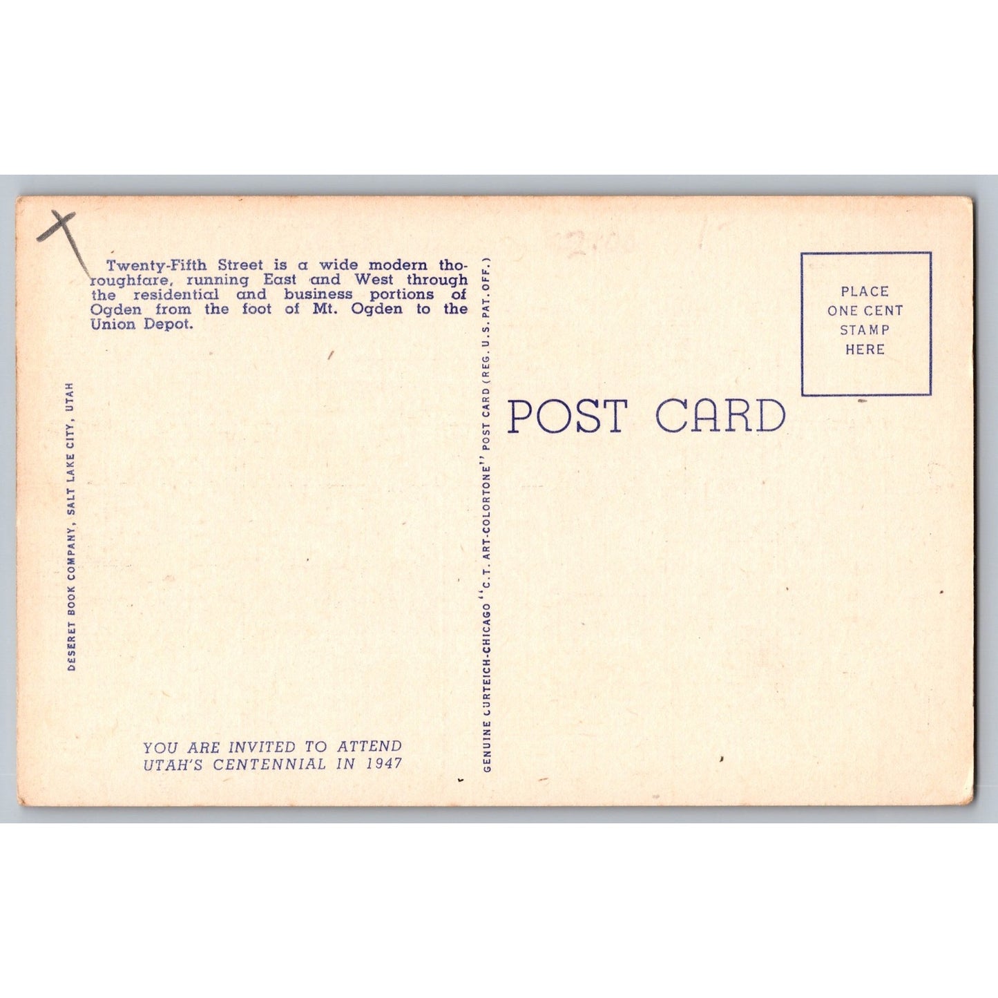 Ogden Utah UT 25th Street View Union Depot 1930s Linen Postcard Unused