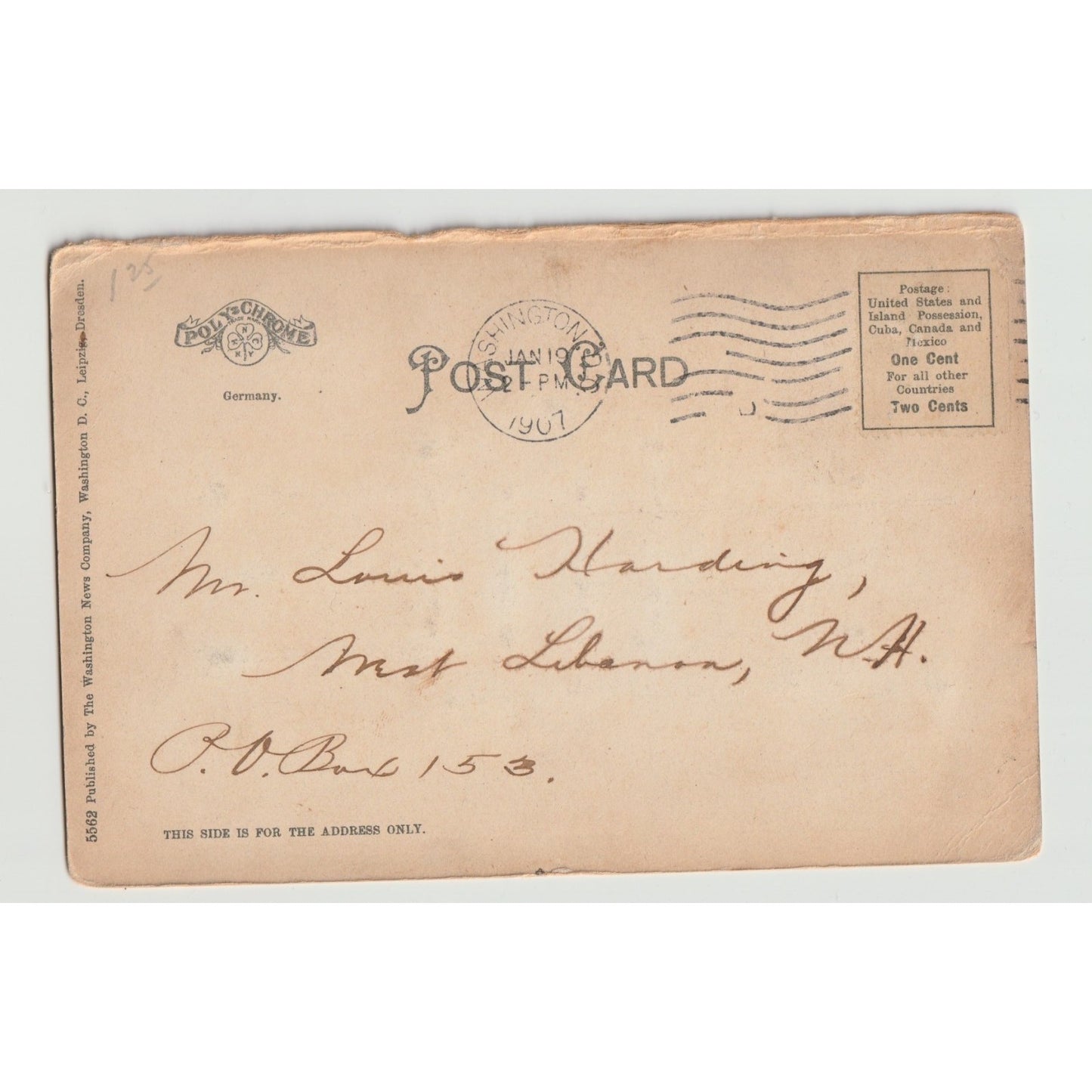 Washington DC White House Glitter 1907 Undivided Back Postcard Used