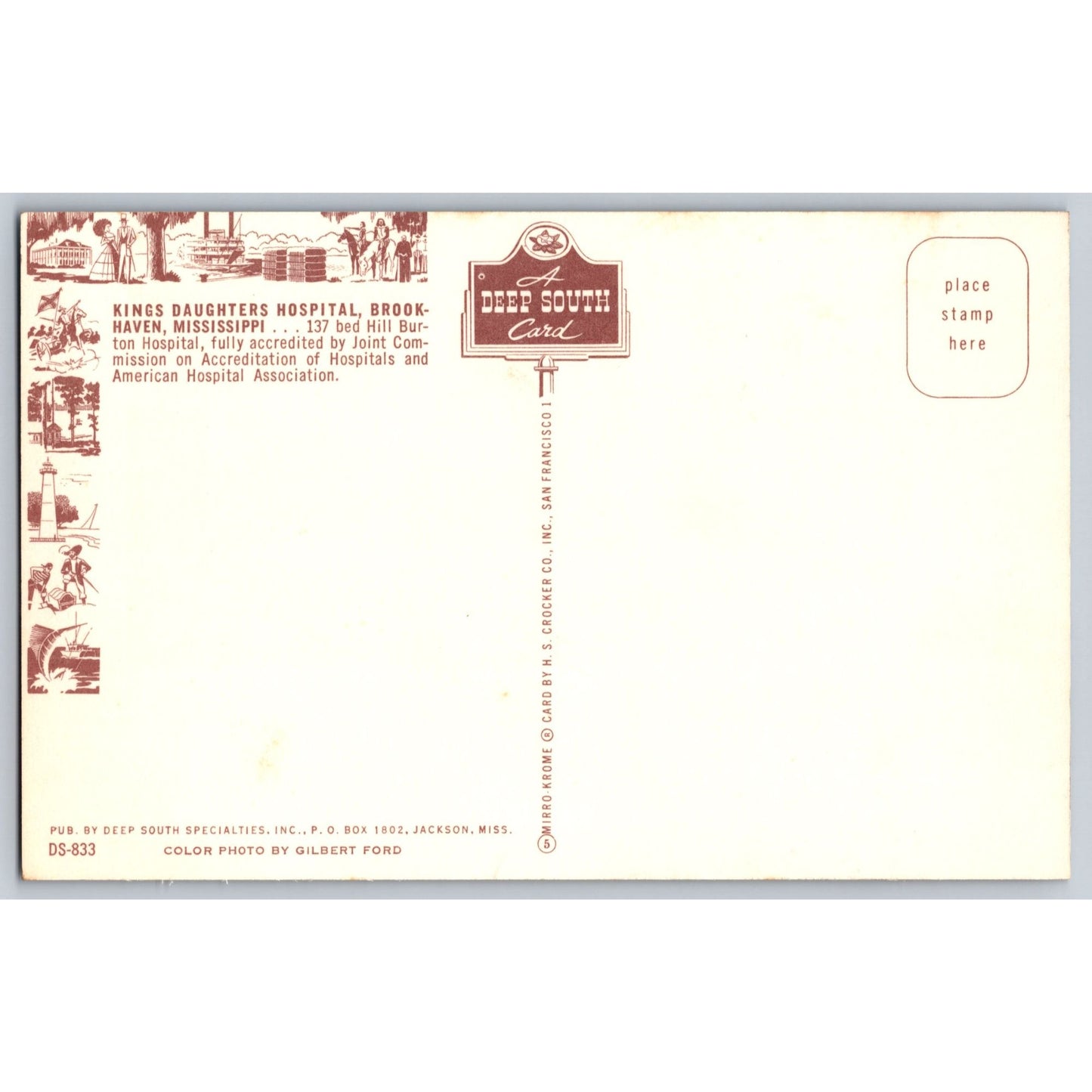 Brookhaven MS Mississippi Kings Daughters Hospital Chrome Postcard Deep South