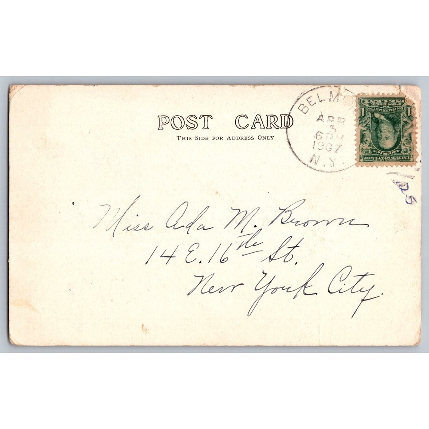 Belmont NY New York On the Genesee River Scenic View 1907 Undivided Back Postcard