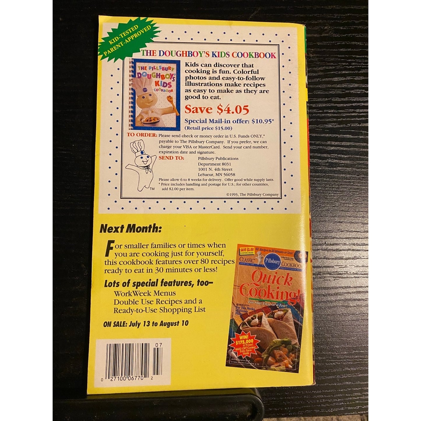 Pillsbury Classic Cookbook Booklet July 1993 #149 Chicken Ethnic Menus