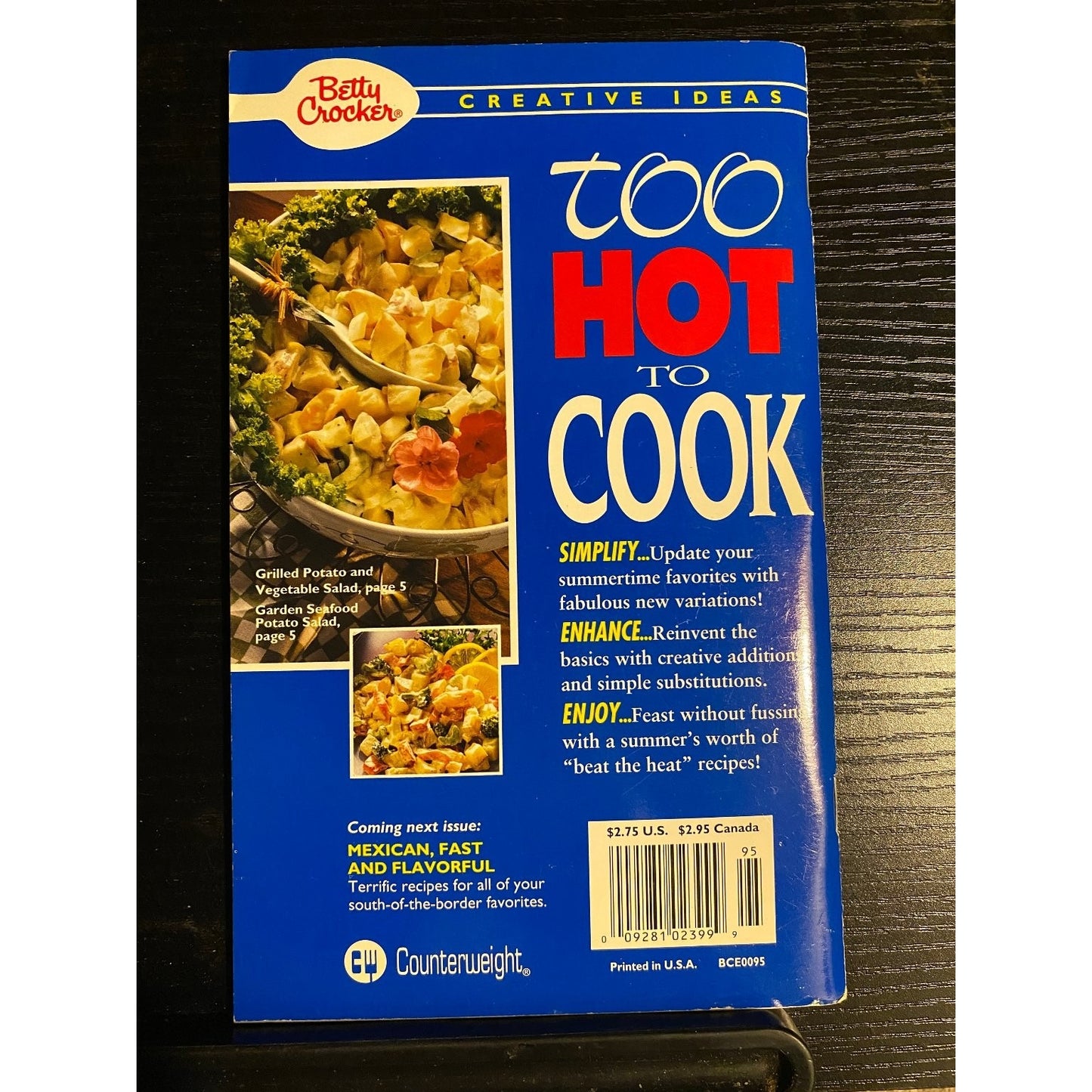 Cookbook Booklet Betty Crocker Aug 1994 #95 Too Hot to Cook General Mills
