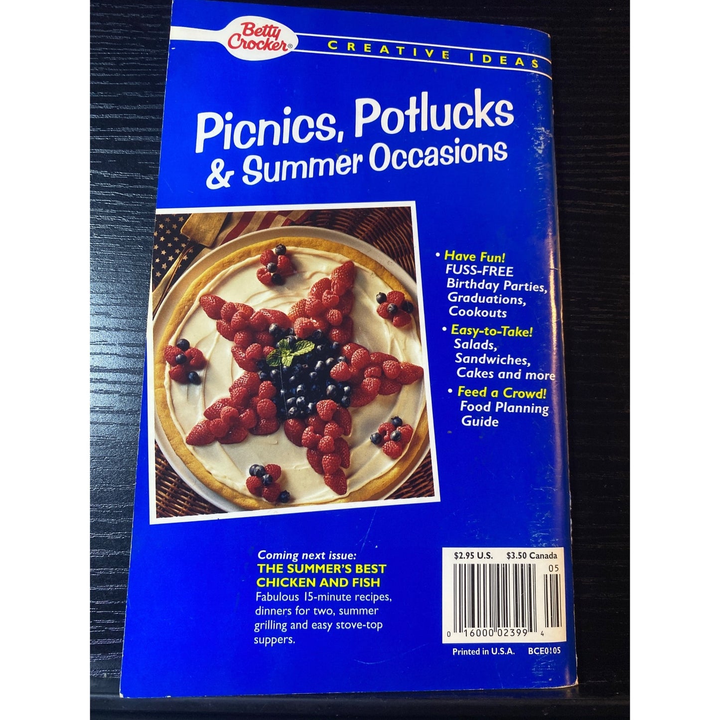 Betty Crocker Picnics Potlucks & Summer Occasions Cookbook Booklet June 1995
