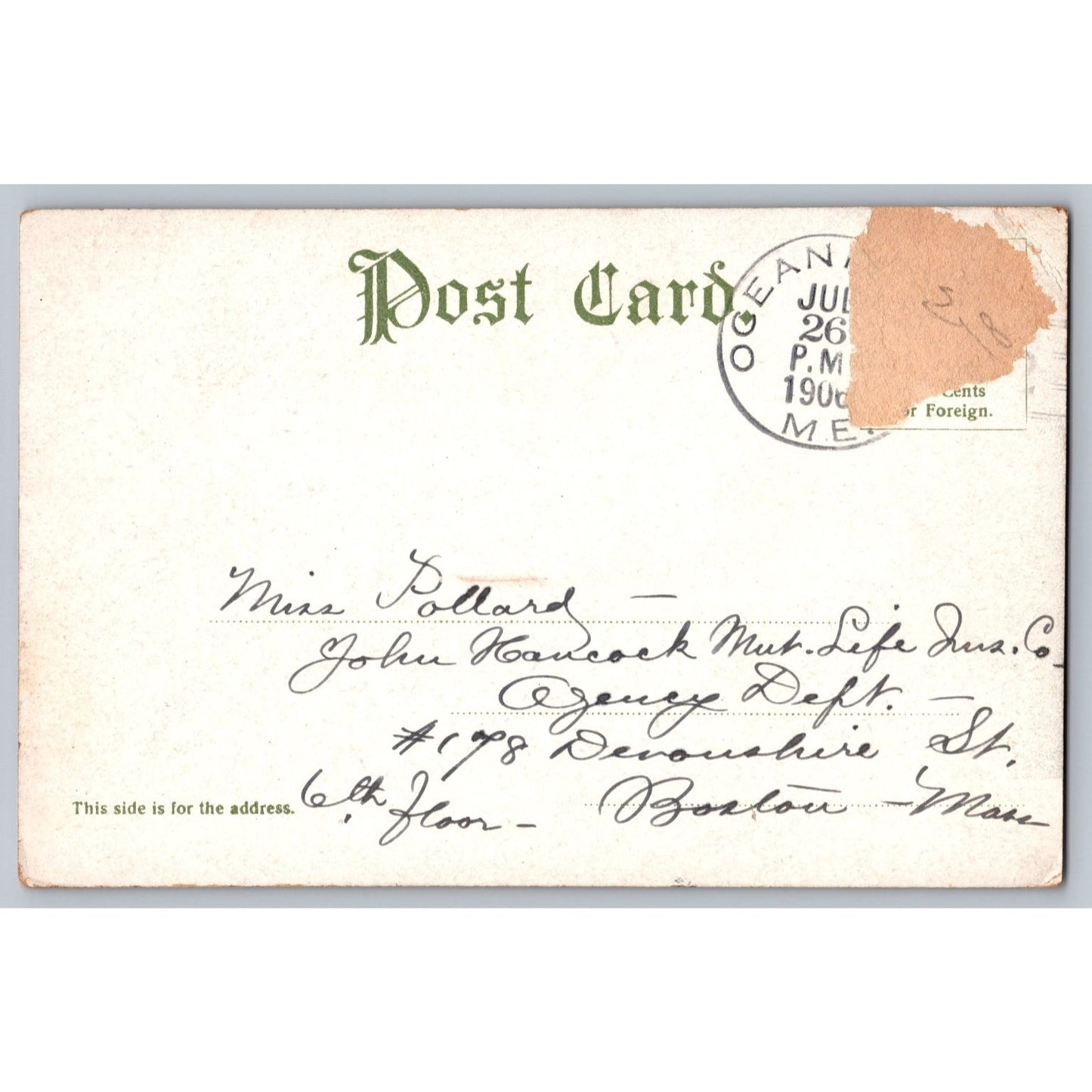 Boothbay Harbir ME Maine US Lobster Hatchery 1906 Undivided Back Postcard Used