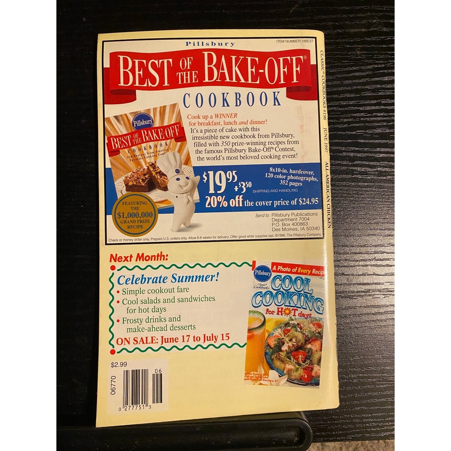Pillsbury Classic Cookbook Booklet June 1997 #196 All-American Chicken