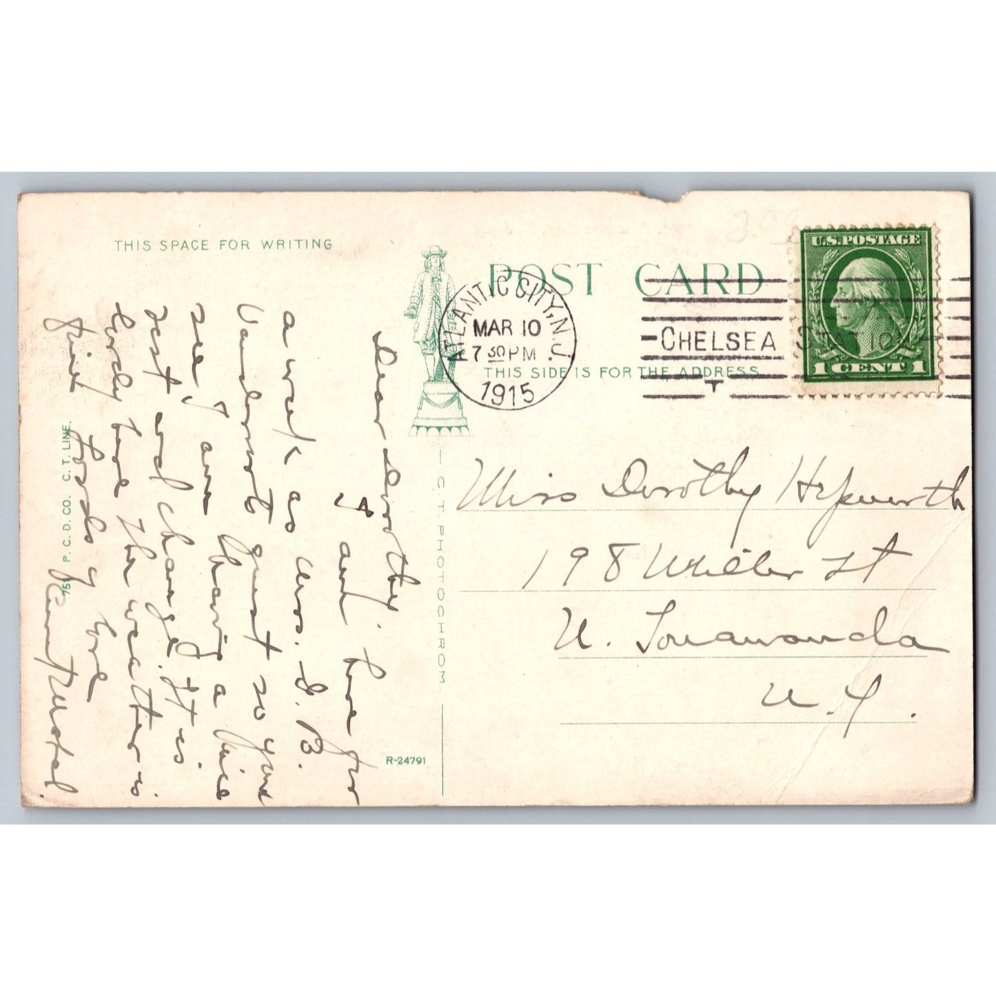 Atlantic City NJ New Jersey Young's Million Dollar Pier 1915 Divided Postcard