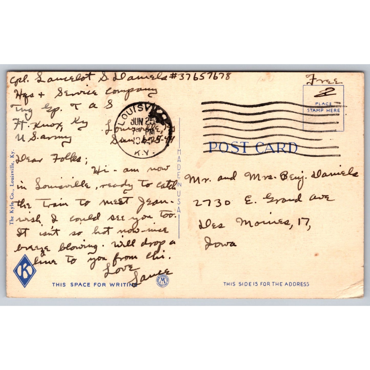 Louisville KY Kentucky US Post Office Court House White Border Postcardd Used