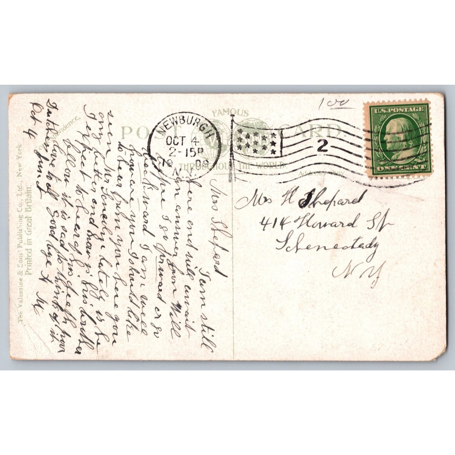 Hudson NY New York River Day Boat Hendrick Hudson 1908 Divided Back Postcard