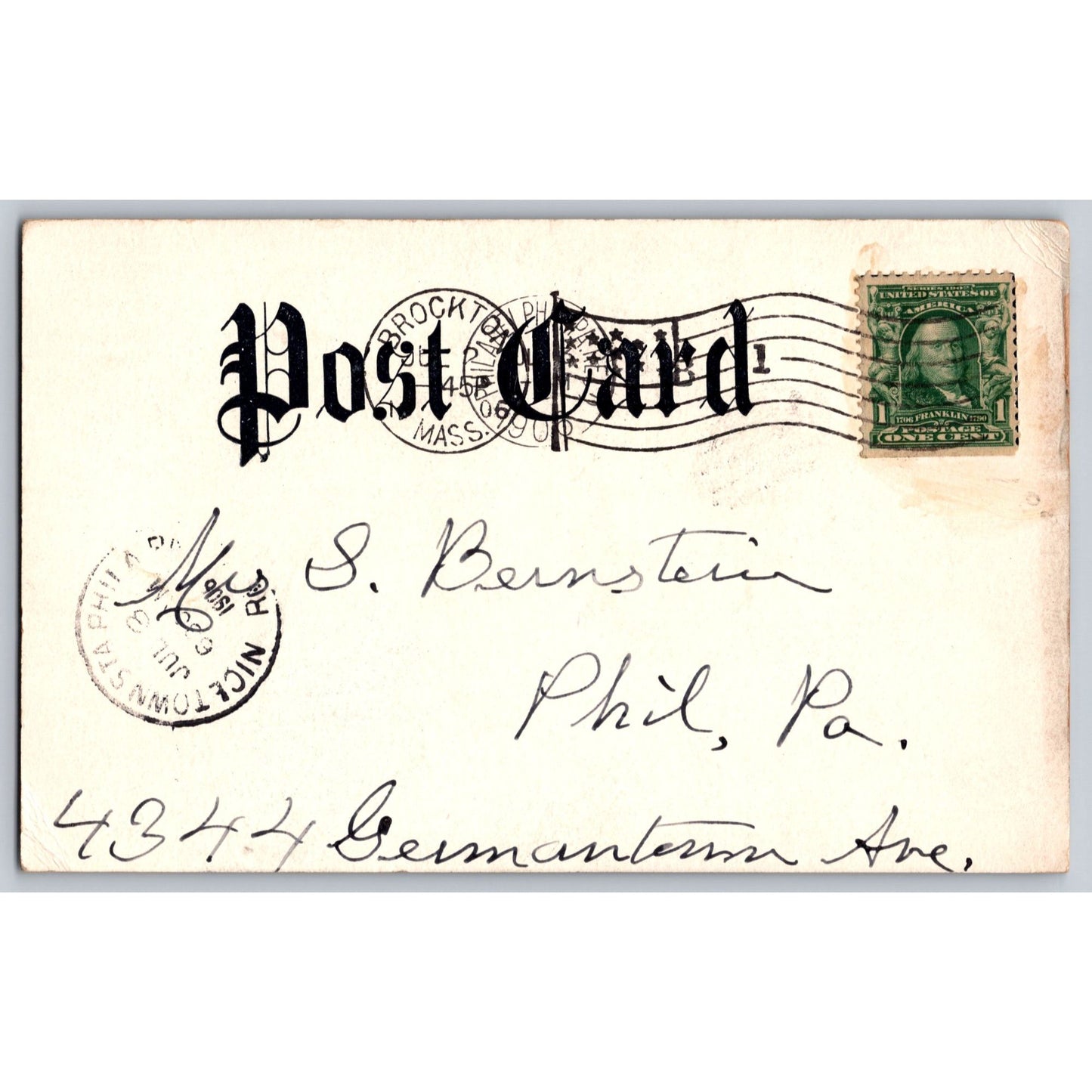 Middleboro MA Massachusetts Episcopal Church 1906 Undivided Back Postcard Used