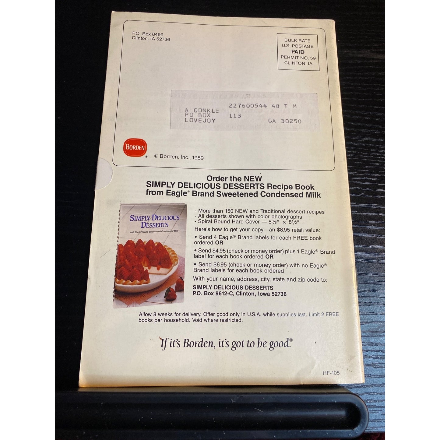 Borden Easy Entertaining Recipe Book 1989 Vintage Cookbook Booklet