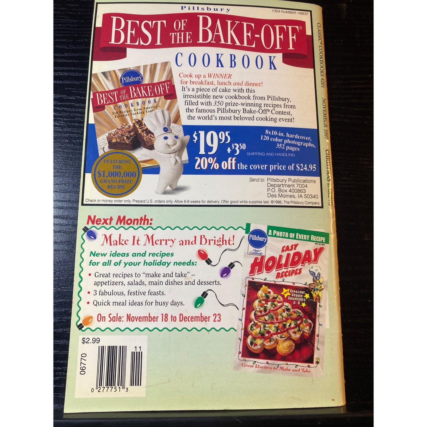 Pillsbury Classic Christmas Baking Cookbook Booklet 1997 Cookies Breads Desserts