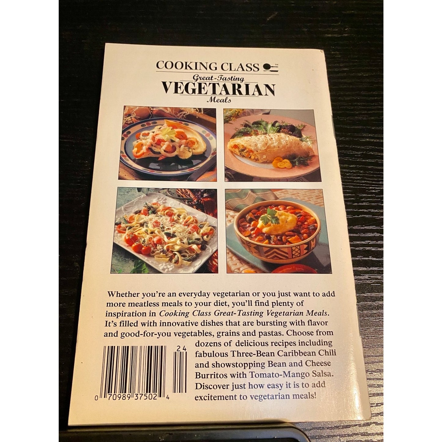Cooking Class Great-Tasting Vegetarian Meals 1995 Recipes Cookbook Booklet