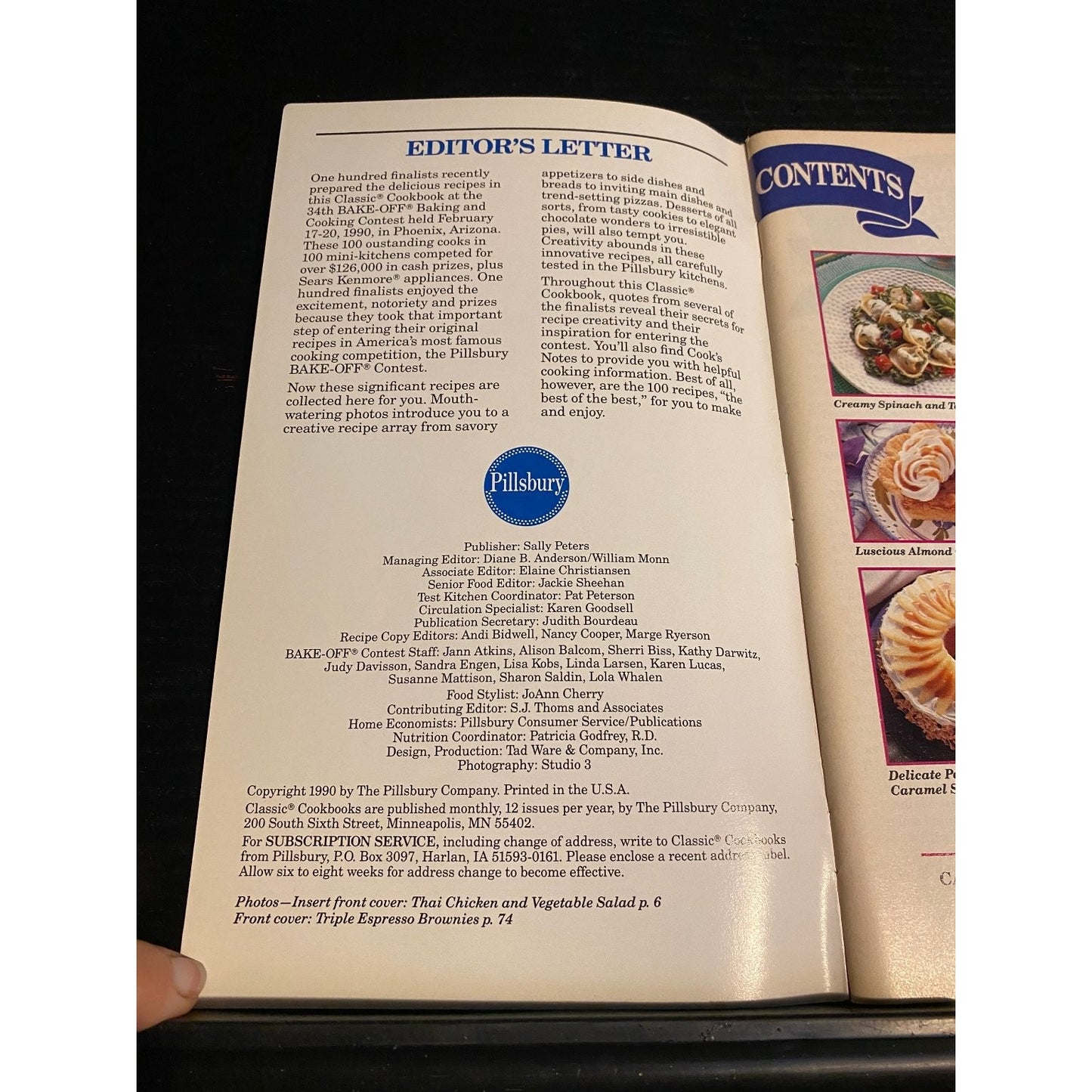 Pillsbury Classic Cookbook Booklet 1990 Bake-Off 34th Contest Prizewinning
