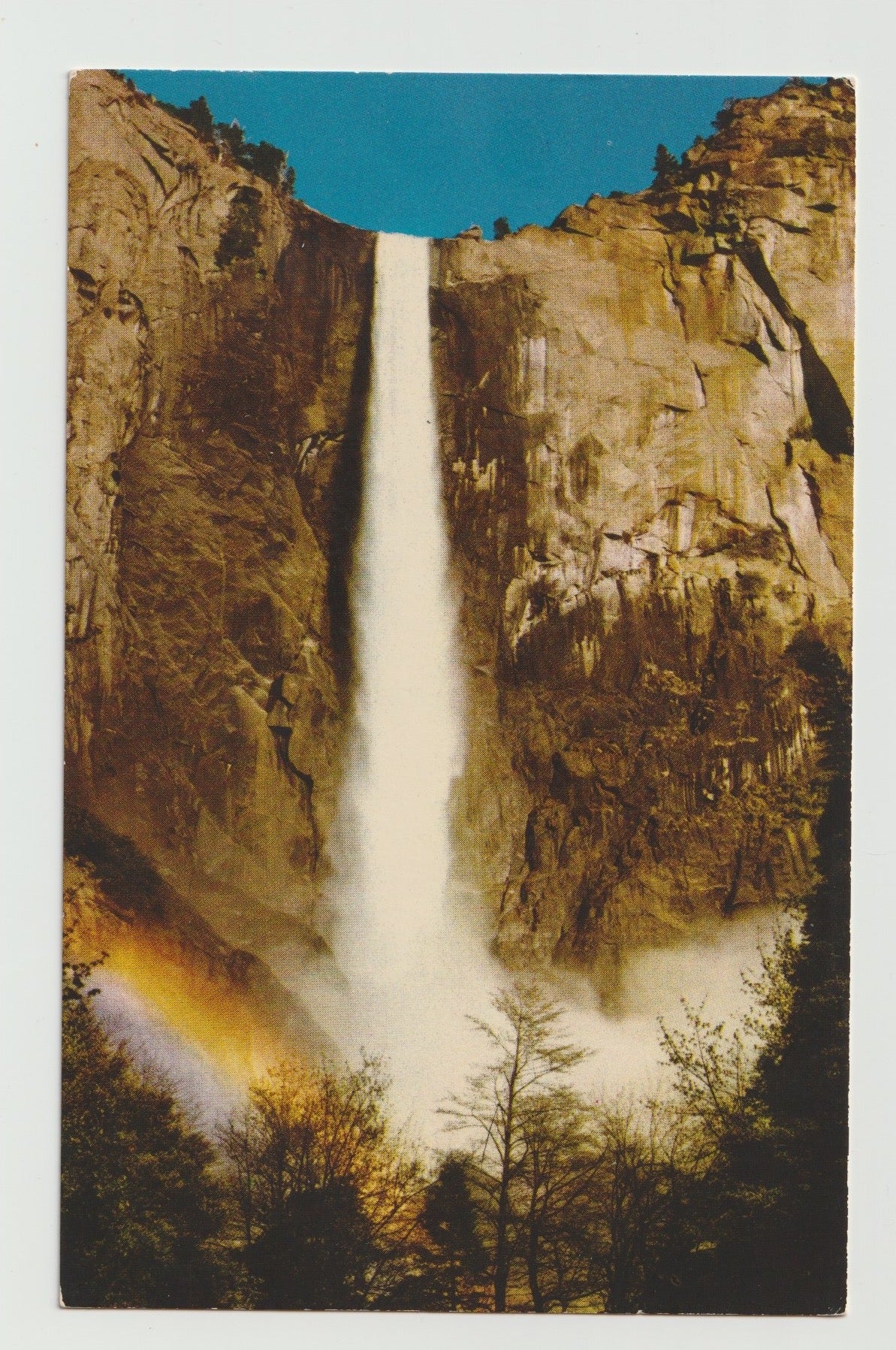 Postcard CA California Yosemite Bridalveil Falls Waterfall Chrome Unused