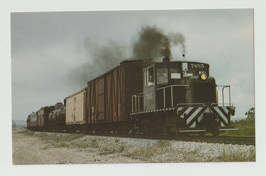 Postcard Railroad Southwest Loco #7485 Naval Air Station near San Diego CA 1978