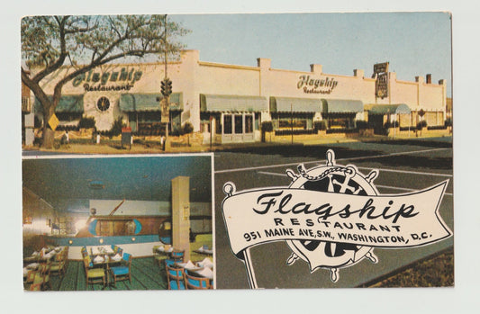 Postcard DC Washington Flagship Restaurant 951 Maine Ave Chrome Unused
