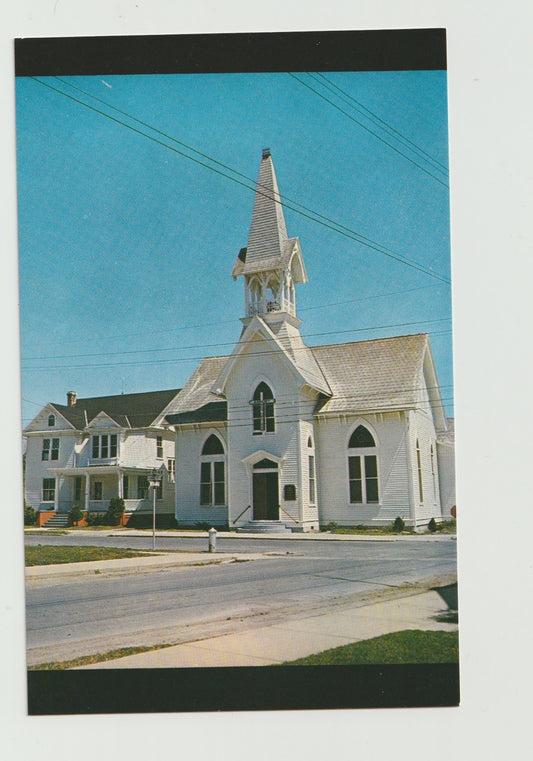 Postcard DE Delaware Harrington Asbury Methodist Church Chrome Unused