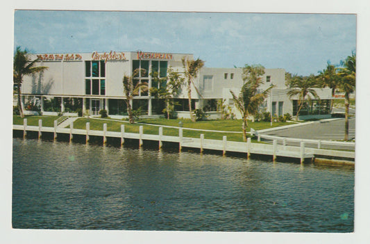 Postcard FL Florida Fort Lauderdale Creighton Restaurant Chrome Unused