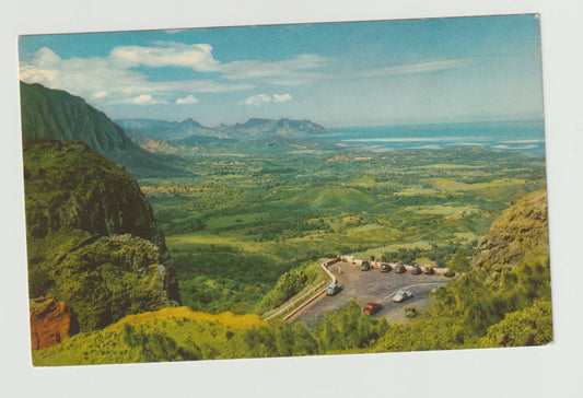 Postcard HI Hawaii Nuuanu Pali Precipice Aerial View Chrome Unused