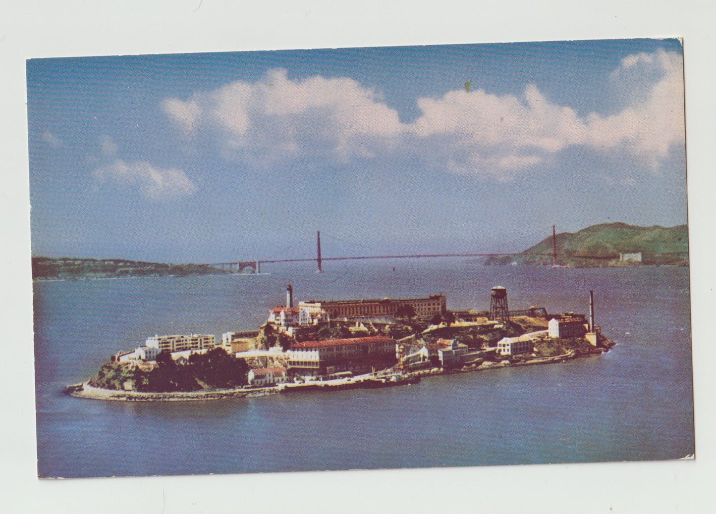 Postcard CA California San Francisco Alcatraz Island Golden Gate Aerial View Chrome Unused