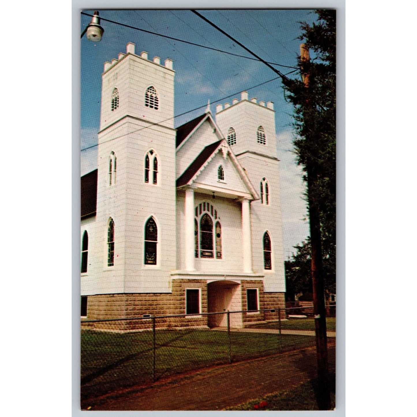 Tylerton Smith Island MD Maryland Union Methodist Church Chrome Postcard Unused