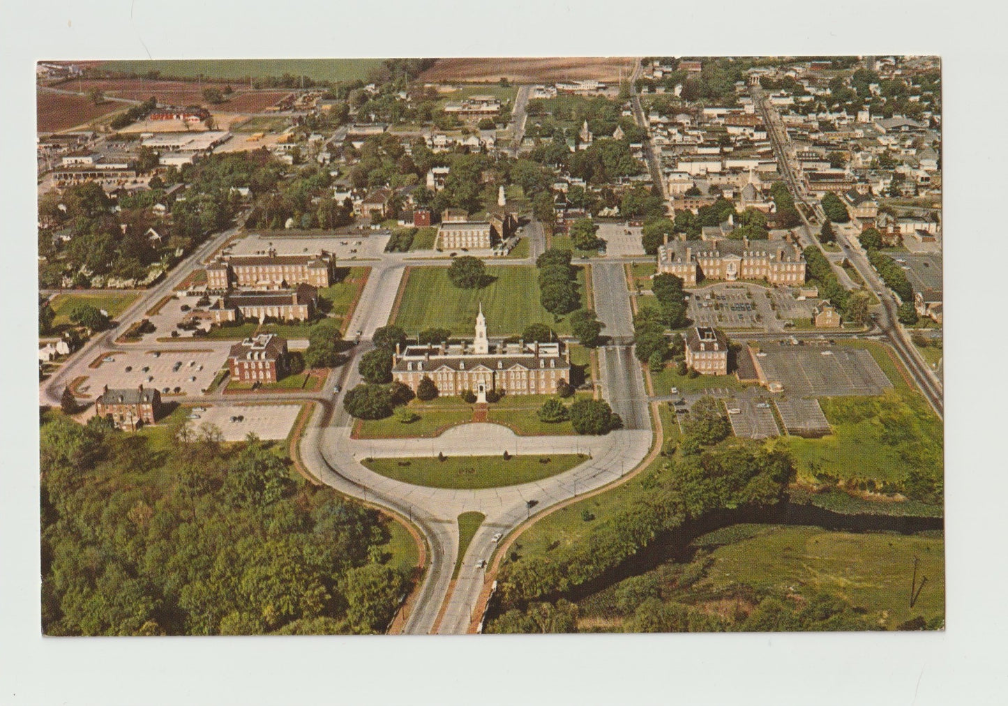 Postcard DE Delaware Dover Capital Building Aerial View Chrome Unused