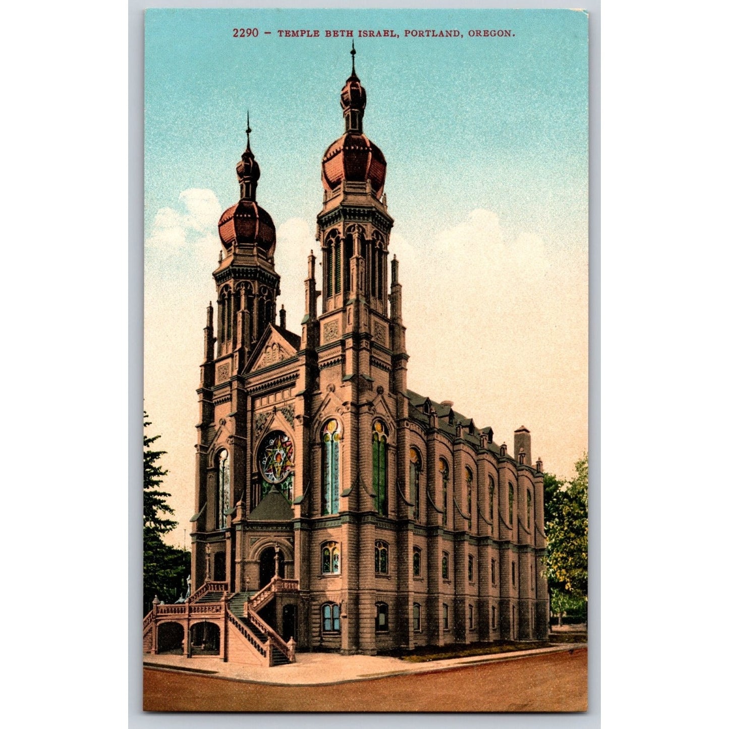 Portland OR Oregon Temple Beth Israel Divided Back Postcard Edw. H. Mitchell