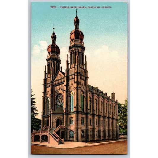 Portland OR Oregon Temple Beth Israel Divided Back Postcard Edw. H. Mitchell