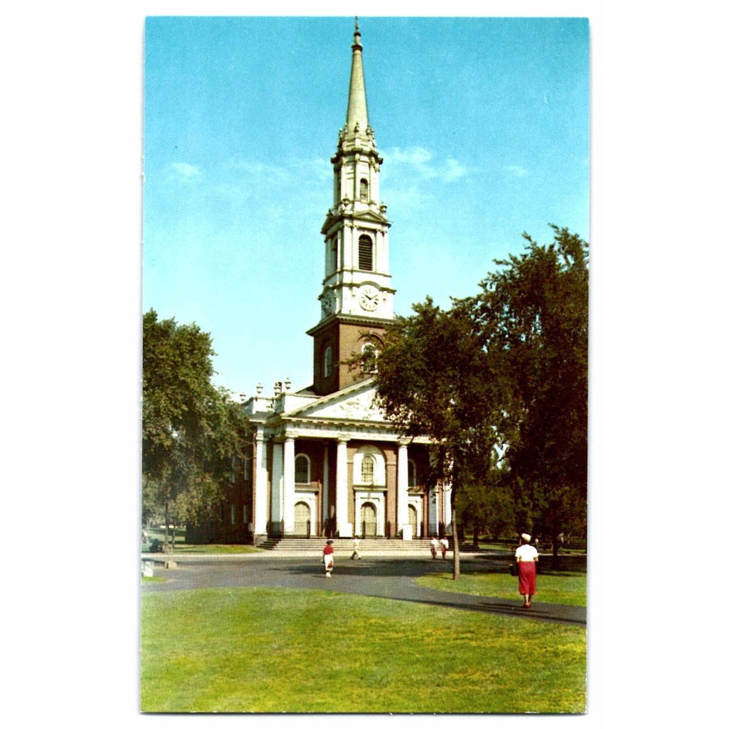 New Haven CT Connecticut Center Church on the Green Chrome Postcard Unused