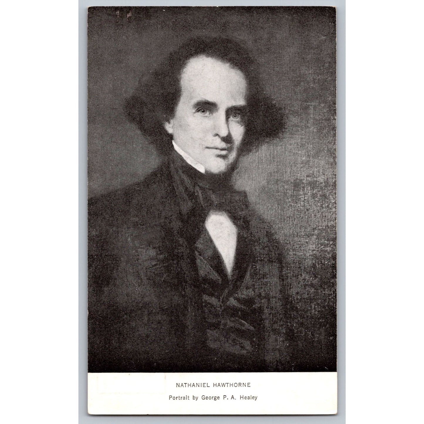 Nathaniel Hawthorne Portrait Postcard Essex Institute Illustration George PA Healey