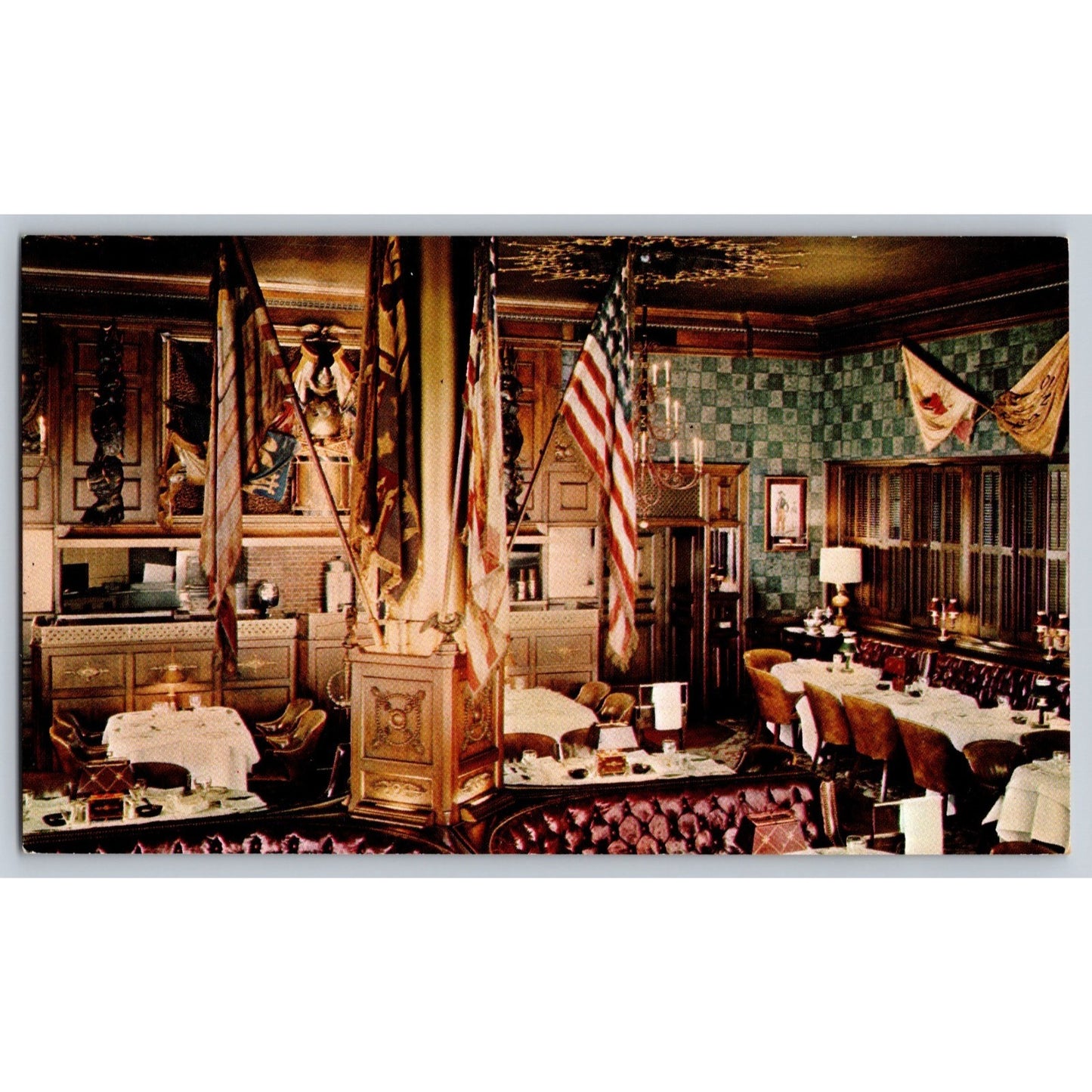 Denver CO Colorado Brown Palace Hotel Dining Room Chrome Postcard Unused