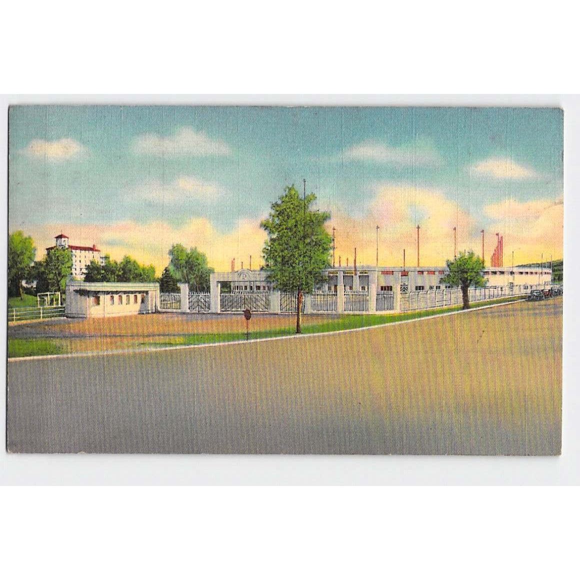 Colorado Springs CO Colorado Will Roger's Stadium Broadmoor Linen Postcard Used