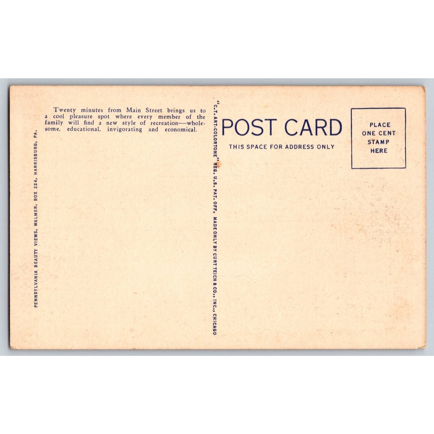 Pennsylvania PA State Forest Mountain Playground Linen Postcard