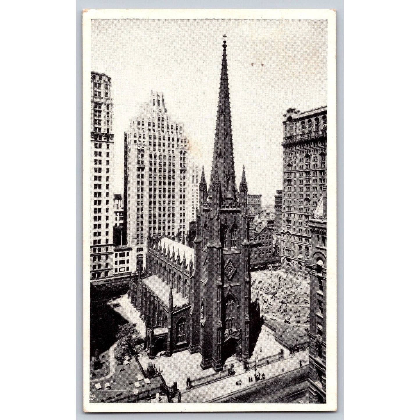 New York City NY Trinity Church 1949 Chrome Postcard Used Wurts Bros