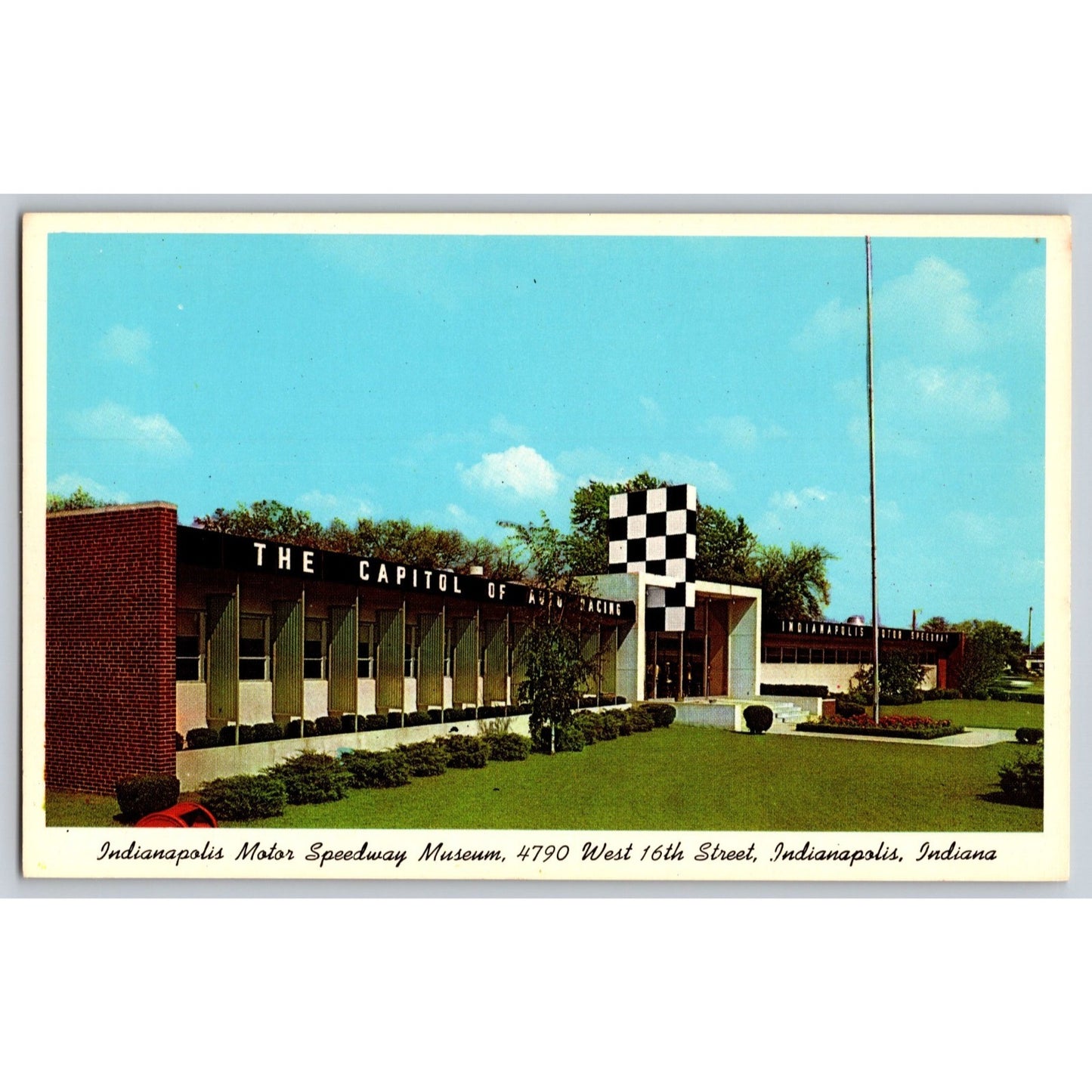 Indianapolis IN Indiana Motor Speedway Museum 1950s Chrome Postcard Unused