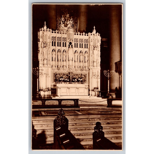 RPPC New York City NY St John the Divine High Altar Cathedral Real Photo Postcard